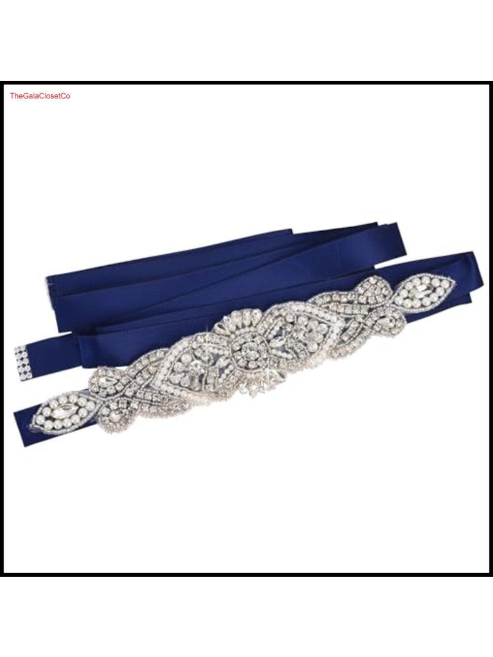 Rhinestone Satin Bridal Sash Belt Self Tie Wedding Dress Accessory